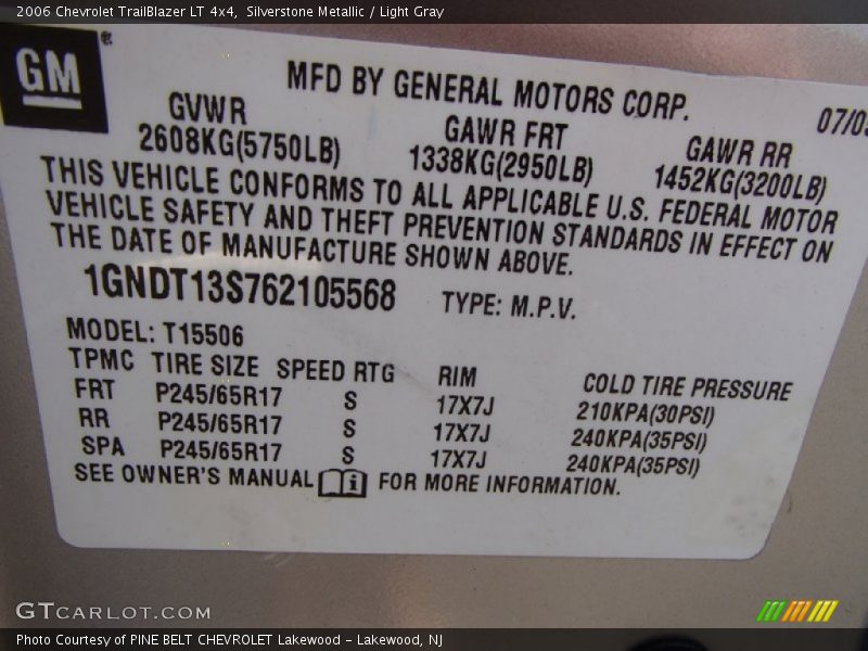 Silverstone Metallic / Light Gray 2006 Chevrolet TrailBlazer LT 4x4