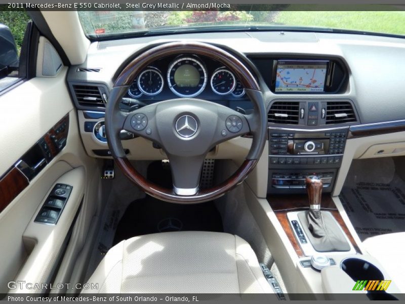 Steel Grey Metallic / Almond/Mocha 2011 Mercedes-Benz E 550 Cabriolet