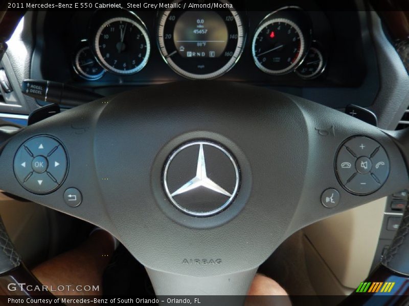 Steel Grey Metallic / Almond/Mocha 2011 Mercedes-Benz E 550 Cabriolet