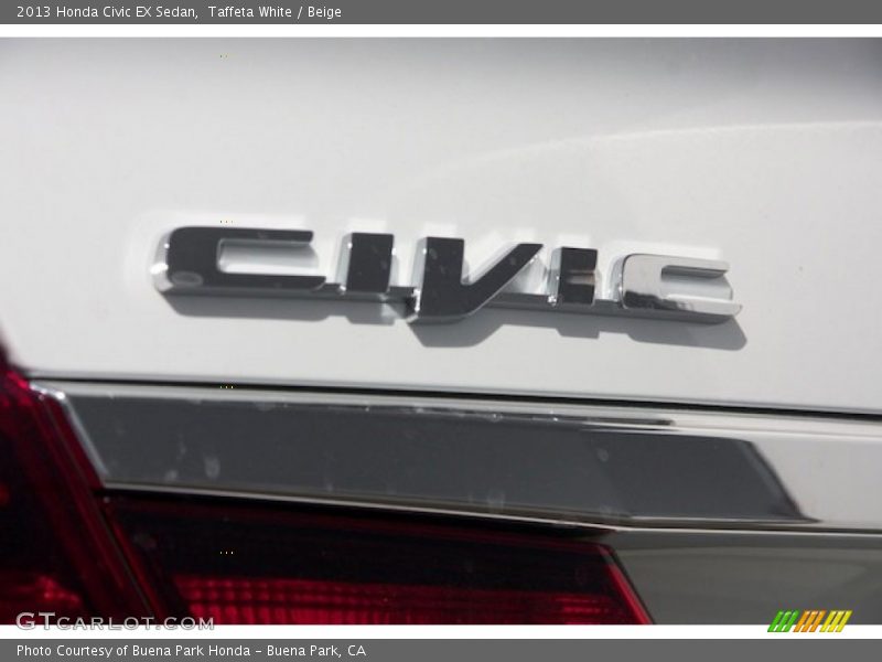 Taffeta White / Beige 2013 Honda Civic EX Sedan