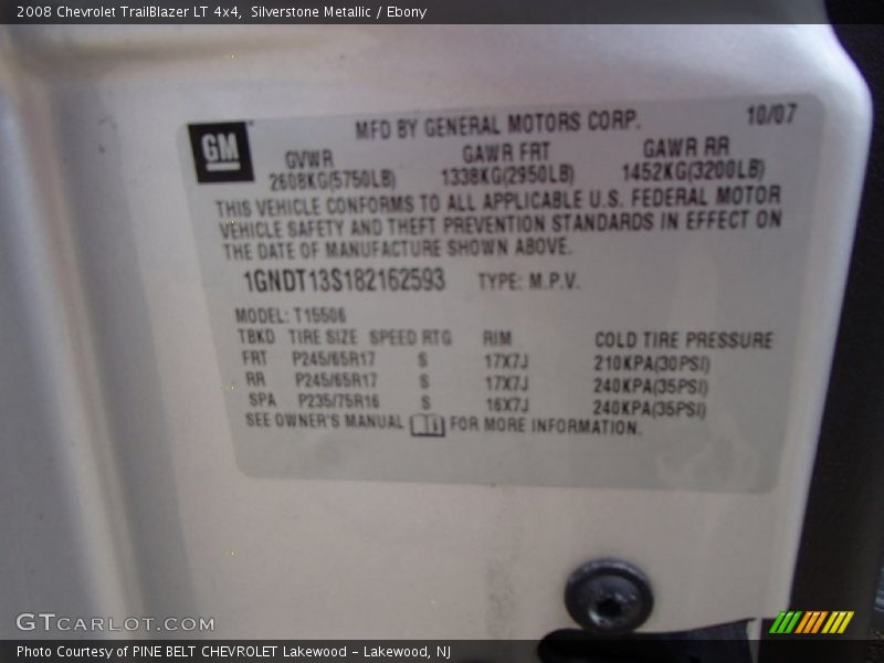 Silverstone Metallic / Ebony 2008 Chevrolet TrailBlazer LT 4x4