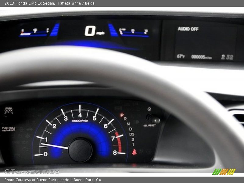 Taffeta White / Beige 2013 Honda Civic EX Sedan