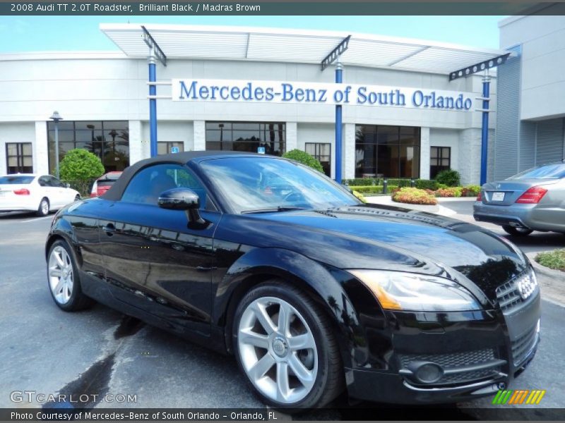 Brilliant Black / Madras Brown 2008 Audi TT 2.0T Roadster