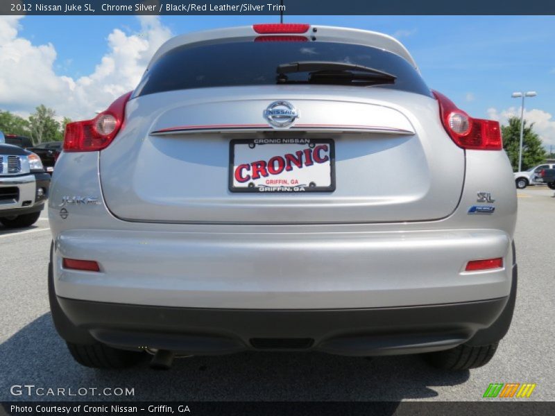 Chrome Silver / Black/Red Leather/Silver Trim 2012 Nissan Juke SL