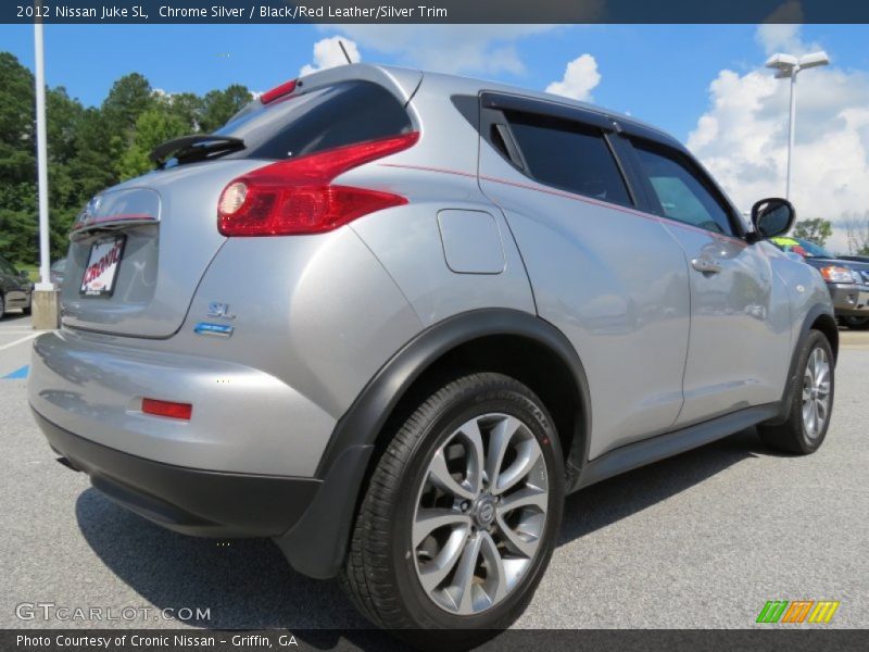 Chrome Silver / Black/Red Leather/Silver Trim 2012 Nissan Juke SL