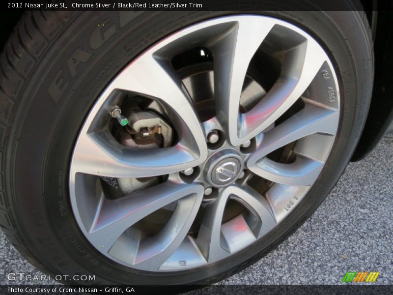 Chrome Silver / Black/Red Leather/Silver Trim 2012 Nissan Juke SL
