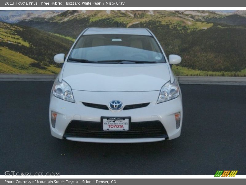 Blizzard White Pearl / Misty Gray 2013 Toyota Prius Three Hybrid
