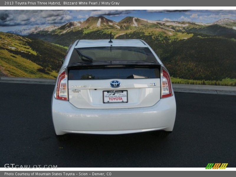 Blizzard White Pearl / Misty Gray 2013 Toyota Prius Three Hybrid