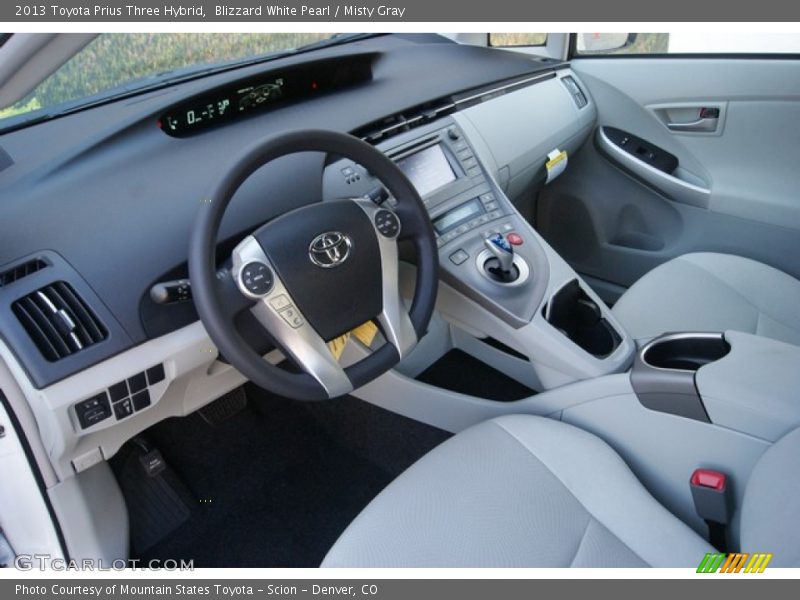 Blizzard White Pearl / Misty Gray 2013 Toyota Prius Three Hybrid