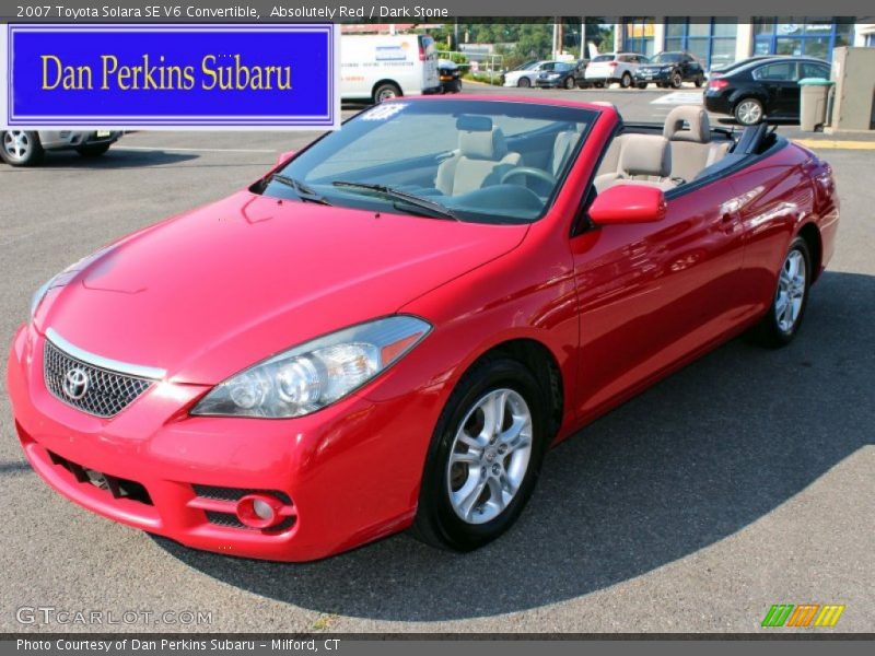 Absolutely Red / Dark Stone 2007 Toyota Solara SE V6 Convertible