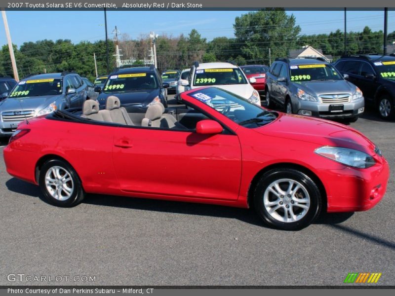 Absolutely Red / Dark Stone 2007 Toyota Solara SE V6 Convertible