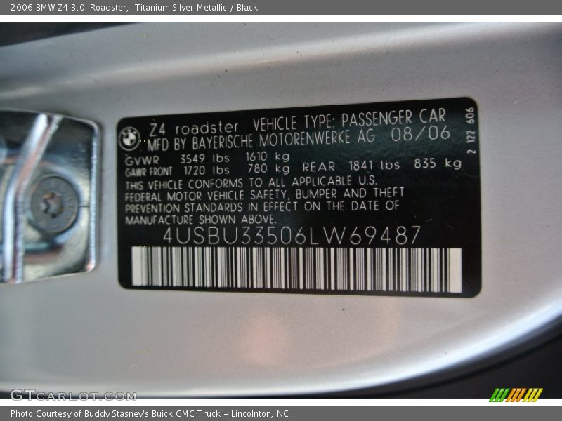 Titanium Silver Metallic / Black 2006 BMW Z4 3.0i Roadster