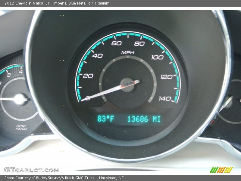 Imperial Blue Metallic / Titanium 2012 Chevrolet Malibu LT