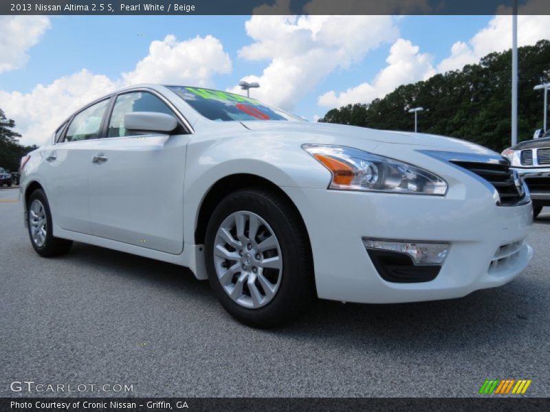 Pearl White / Beige 2013 Nissan Altima 2.5 S