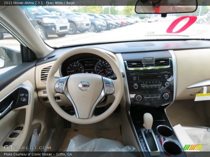 Pearl White / Beige 2013 Nissan Altima 2.5 S