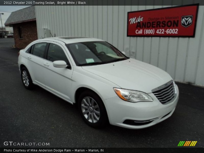 Bright White / Black 2012 Chrysler 200 Touring Sedan