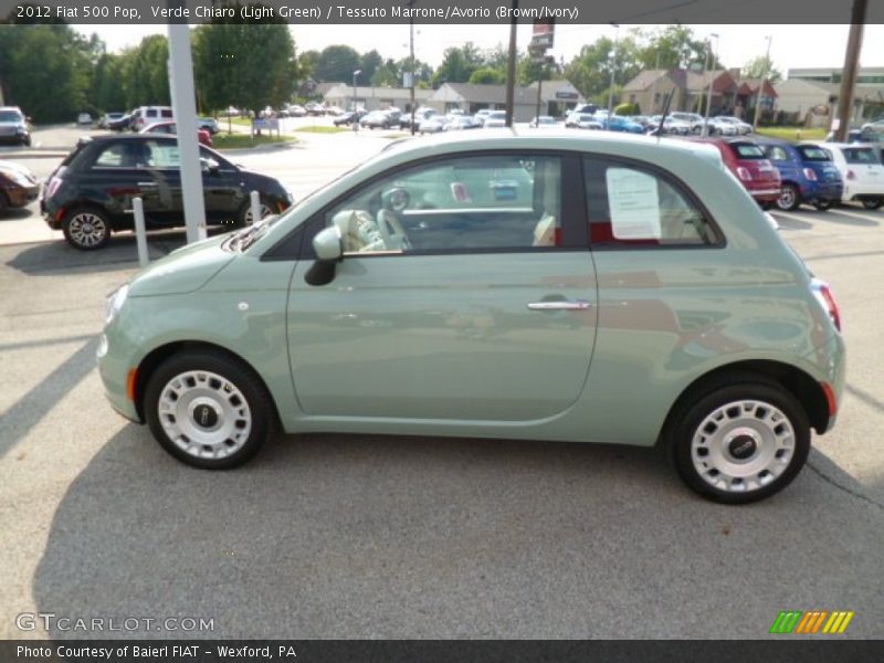 Verde Chiaro (Light Green) / Tessuto Marrone/Avorio (Brown/Ivory) 2012 Fiat 500 Pop