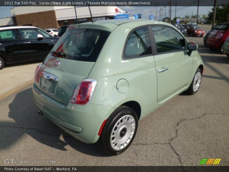 Verde Chiaro (Light Green) / Tessuto Marrone/Avorio (Brown/Ivory) 2012 Fiat 500 Pop