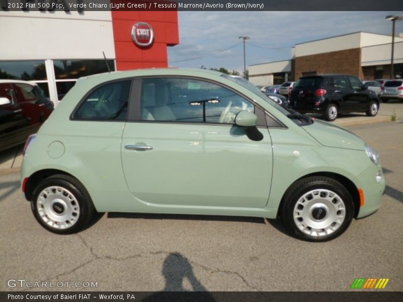 Verde Chiaro (Light Green) / Tessuto Marrone/Avorio (Brown/Ivory) 2012 Fiat 500 Pop