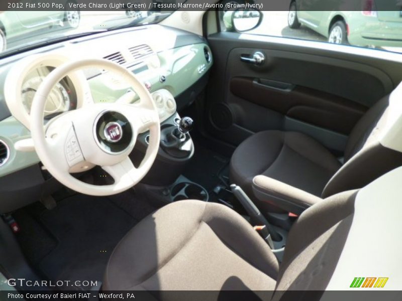 Verde Chiaro (Light Green) / Tessuto Marrone/Avorio (Brown/Ivory) 2012 Fiat 500 Pop