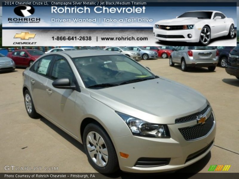 Champagne Silver Metallic / Jet Black/Medium Titanium 2014 Chevrolet Cruze LS