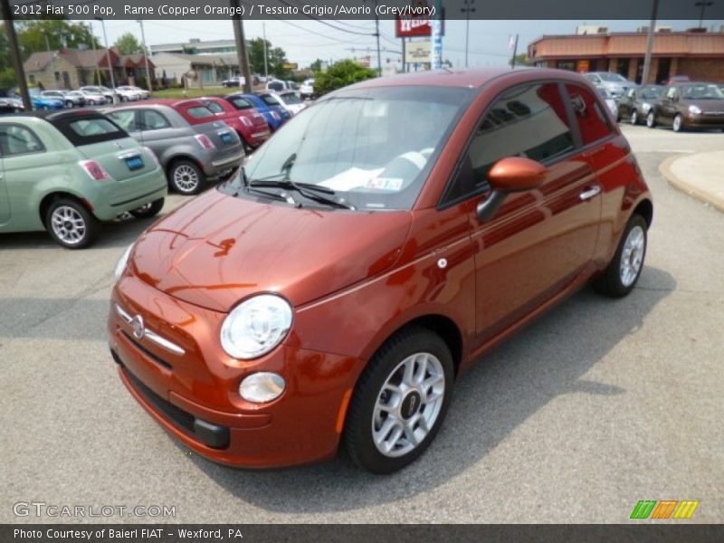 Rame (Copper Orange) / Tessuto Grigio/Avorio (Grey/Ivory) 2012 Fiat 500 Pop