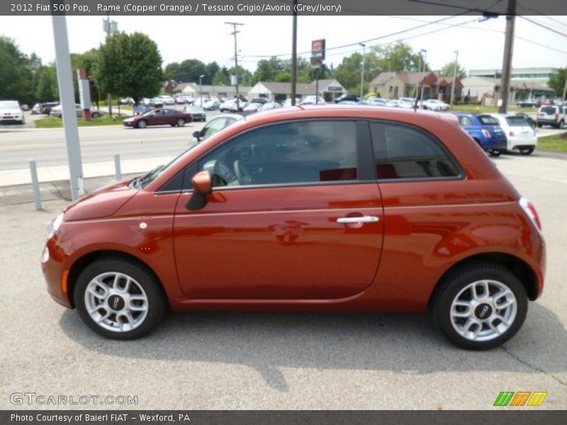 Rame (Copper Orange) / Tessuto Grigio/Avorio (Grey/Ivory) 2012 Fiat 500 Pop