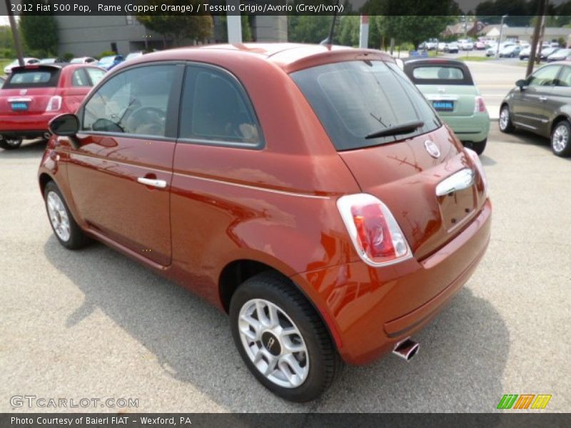 Rame (Copper Orange) / Tessuto Grigio/Avorio (Grey/Ivory) 2012 Fiat 500 Pop