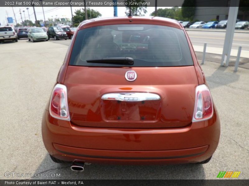 Rame (Copper Orange) / Tessuto Grigio/Avorio (Grey/Ivory) 2012 Fiat 500 Pop