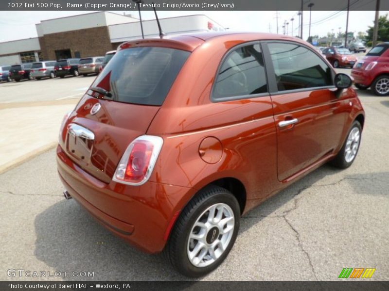 Rame (Copper Orange) / Tessuto Grigio/Avorio (Grey/Ivory) 2012 Fiat 500 Pop