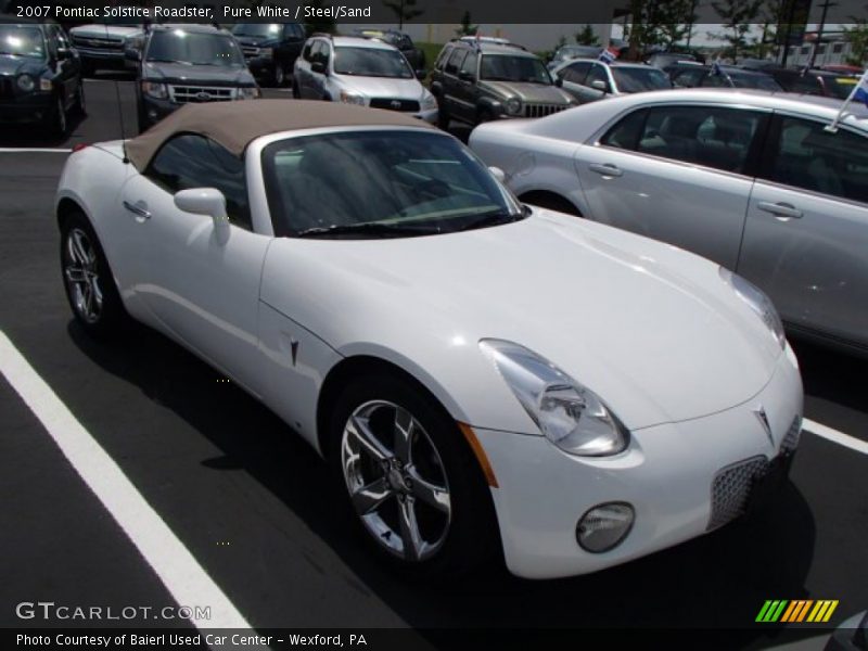 Pure White / Steel/Sand 2007 Pontiac Solstice Roadster