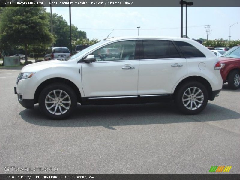 White Platinum Metallic Tri-Coat / Charcoal Black 2012 Lincoln MKX FWD