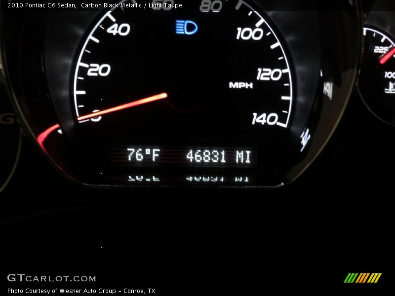Carbon Black Metallic / Light Taupe 2010 Pontiac G6 Sedan