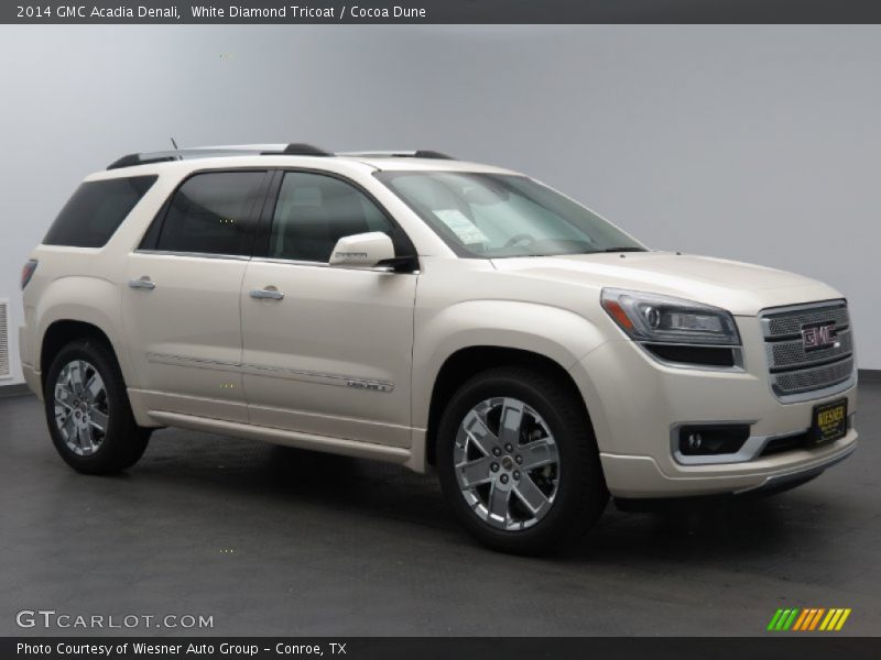 White Diamond Tricoat / Cocoa Dune 2014 GMC Acadia Denali