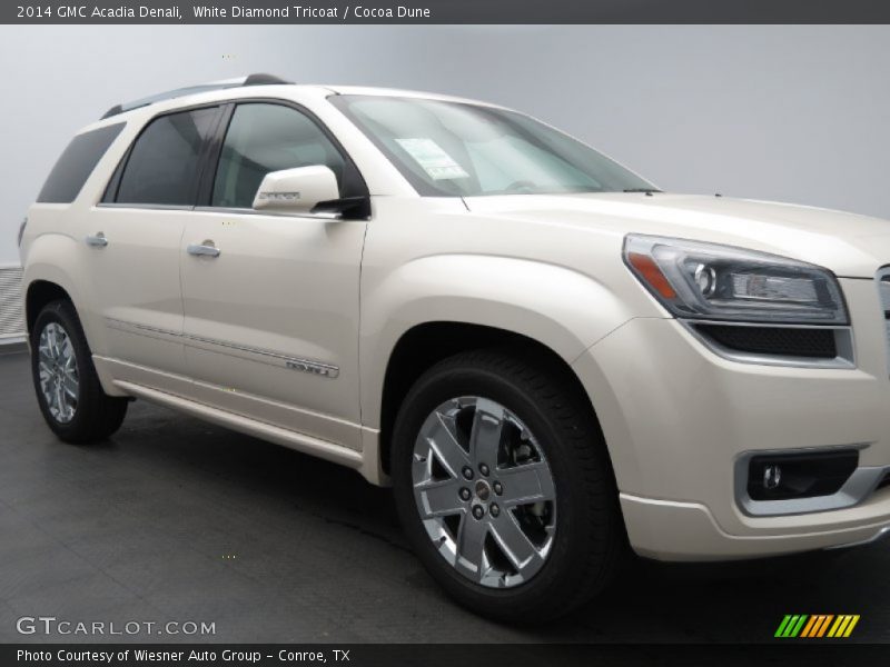 White Diamond Tricoat / Cocoa Dune 2014 GMC Acadia Denali