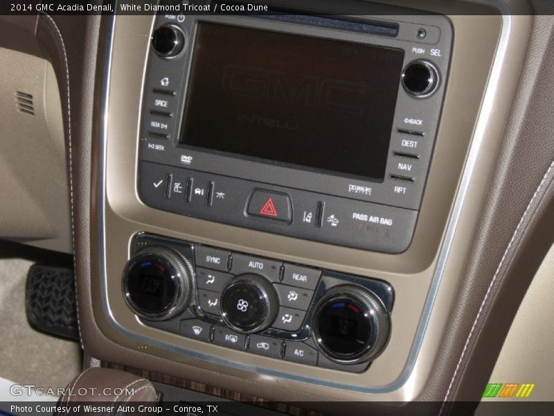White Diamond Tricoat / Cocoa Dune 2014 GMC Acadia Denali