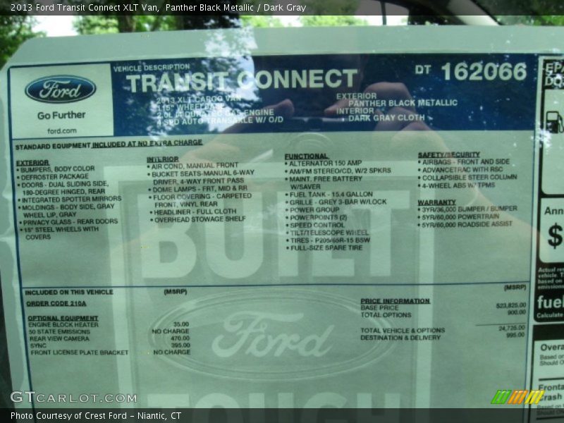 Panther Black Metallic / Dark Gray 2013 Ford Transit Connect XLT Van