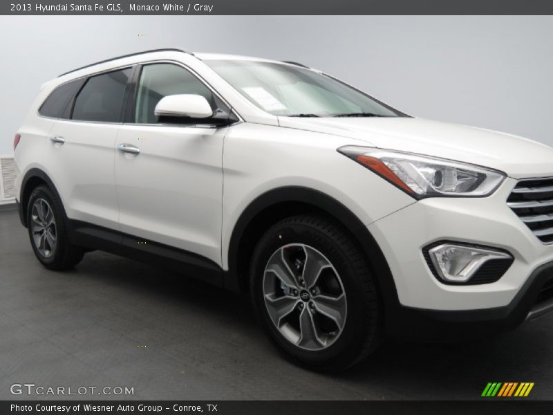 Monaco White / Gray 2013 Hyundai Santa Fe GLS