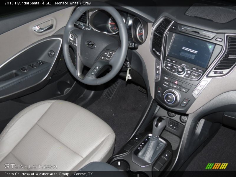Monaco White / Gray 2013 Hyundai Santa Fe GLS