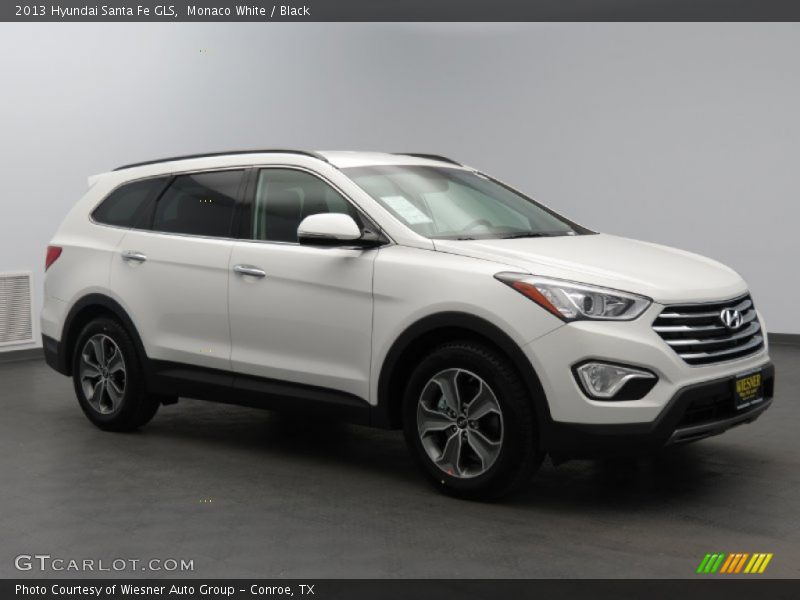 Monaco White / Black 2013 Hyundai Santa Fe GLS