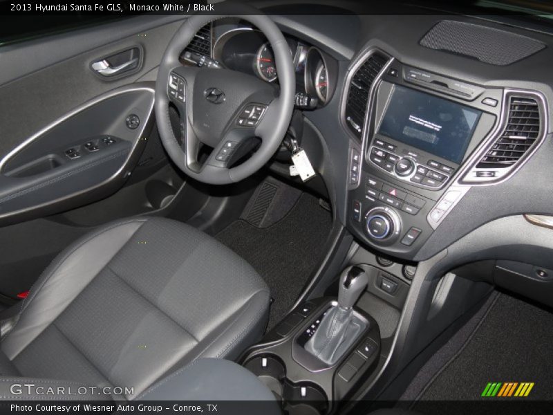 Monaco White / Black 2013 Hyundai Santa Fe GLS