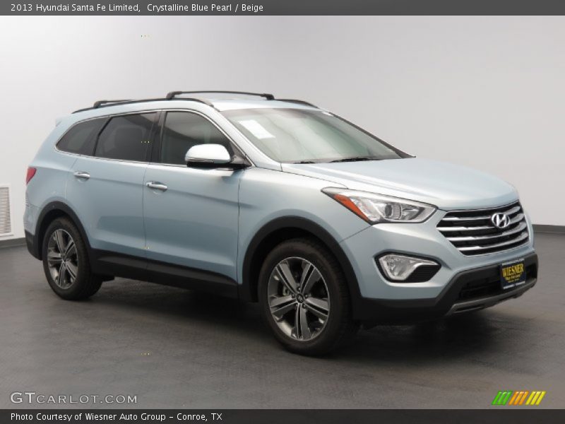 Crystalline Blue Pearl / Beige 2013 Hyundai Santa Fe Limited
