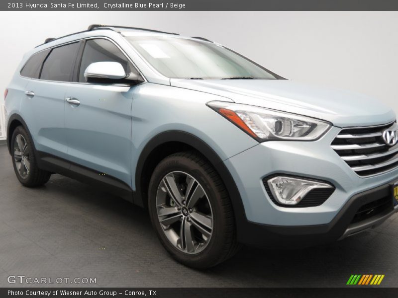 Crystalline Blue Pearl / Beige 2013 Hyundai Santa Fe Limited