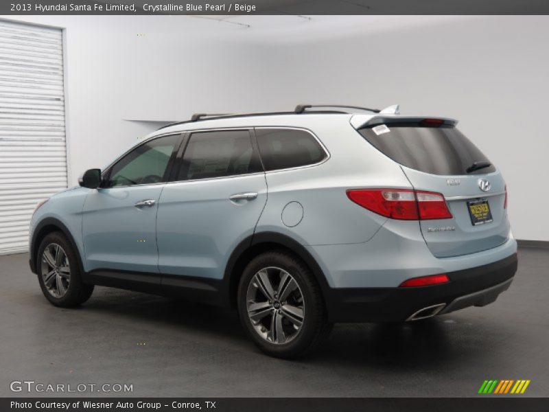 Crystalline Blue Pearl / Beige 2013 Hyundai Santa Fe Limited