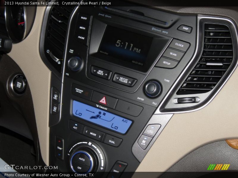 Crystalline Blue Pearl / Beige 2013 Hyundai Santa Fe Limited