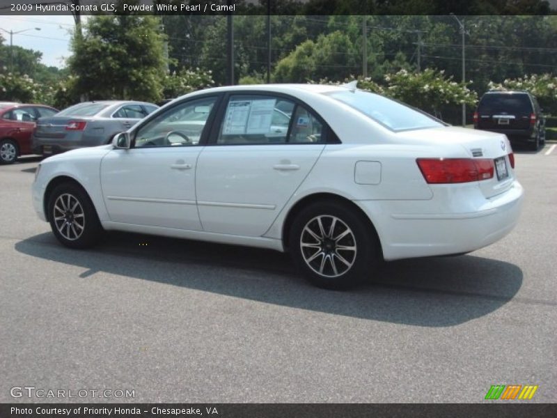 Powder White Pearl / Camel 2009 Hyundai Sonata GLS