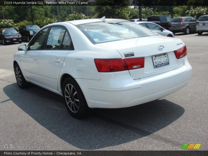 Powder White Pearl / Camel 2009 Hyundai Sonata GLS