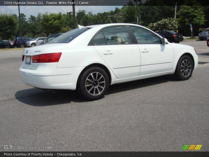 Powder White Pearl / Camel 2009 Hyundai Sonata GLS