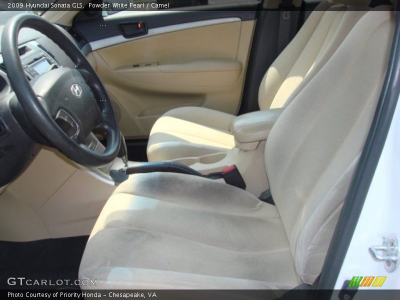 Powder White Pearl / Camel 2009 Hyundai Sonata GLS