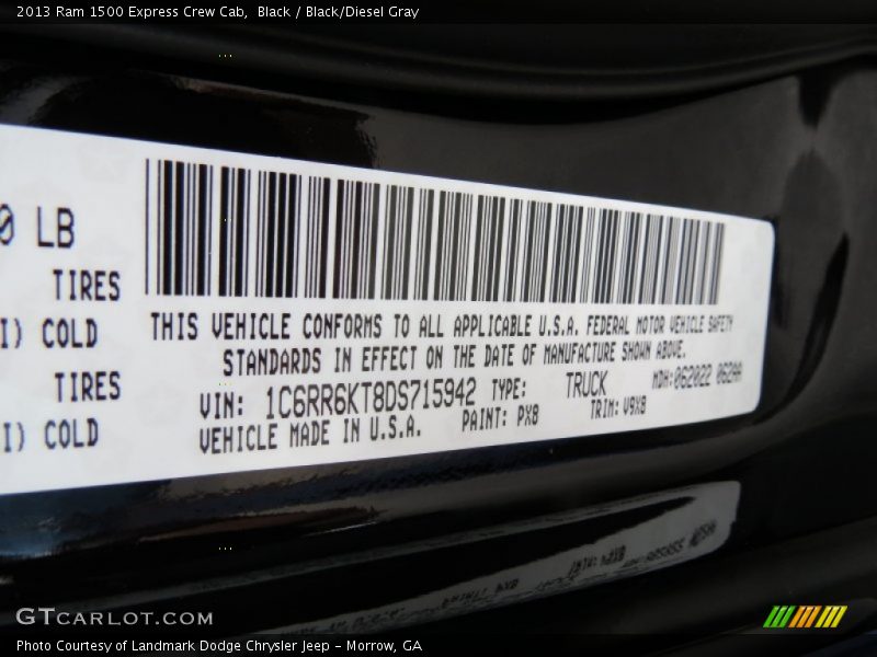 Black / Black/Diesel Gray 2013 Ram 1500 Express Crew Cab